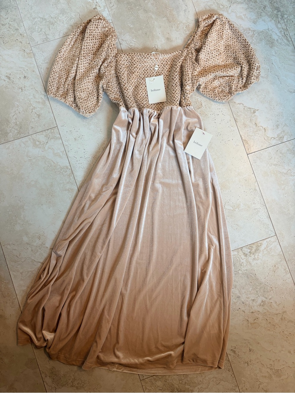 NWT bohme Blush Velvet Midi Dress